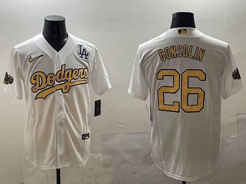 Men Los Angeles Dodgers 26 Gonsolin White All star Game 2025 Nike MLB Jersey style 7